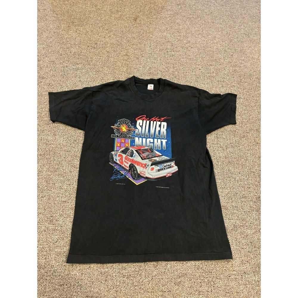 Dale Earnhardt Silver Night 90s Single Stitch Shirt Size 2XL
